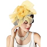 SWEETV Flower Fascinators Tea Party Hats for Women, Formal Headwear for Kentucky Derby, Cocktail, Wedding, Fancy Dress Party