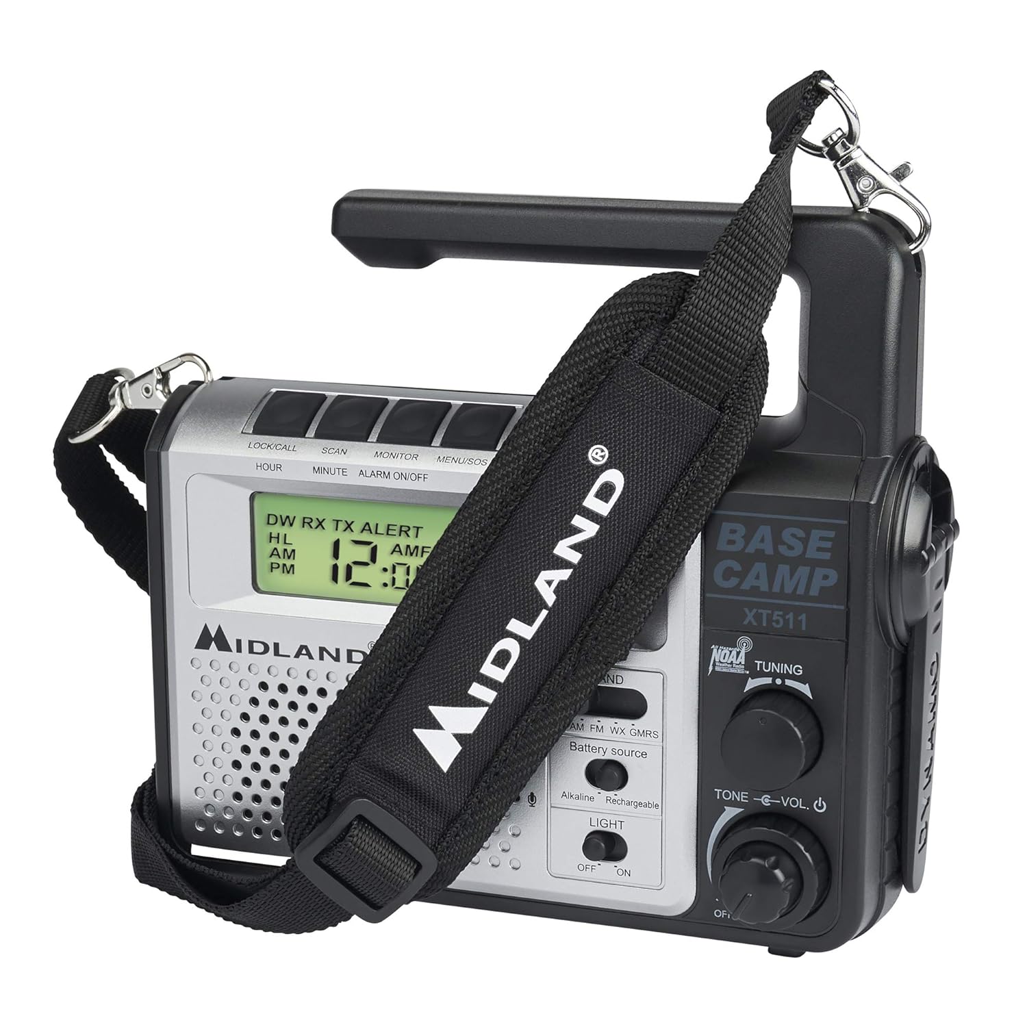 Midland Emergency Crank TwoWay Radio 22Channel LED Flashlight NOAA