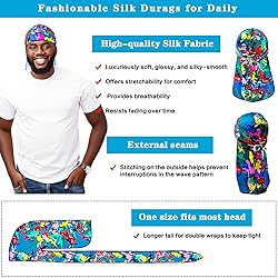 3Pcs Silk Durag for Men Designer Durag for Women
