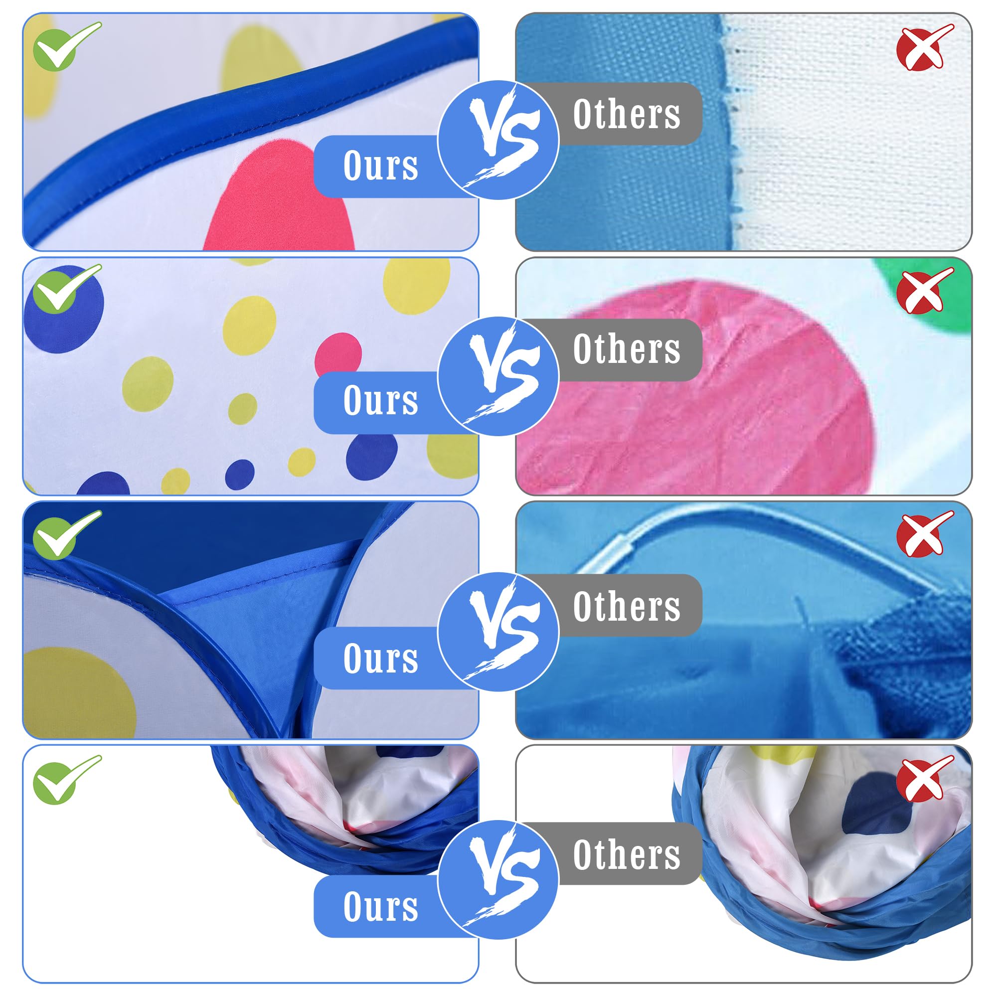 Kids Ball Pit, Blue Large Pop Up Toddler Ball Pits Play Tent for Toddlers 1-3 Girls Boys for Indoor&Outdoor Play Tent with Zipper Storage Bag, Balls Not Included, 39.4 Inch