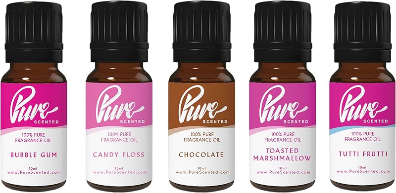 Pure Scented Sweets Fragrance Oil Pack - 5 x 10ml Candles Soaps