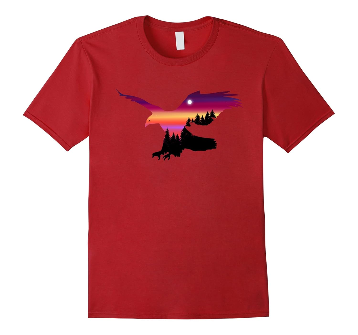 Majestic Flying Eagle Surreal Sky Silhouette T-Shirt-ANZ