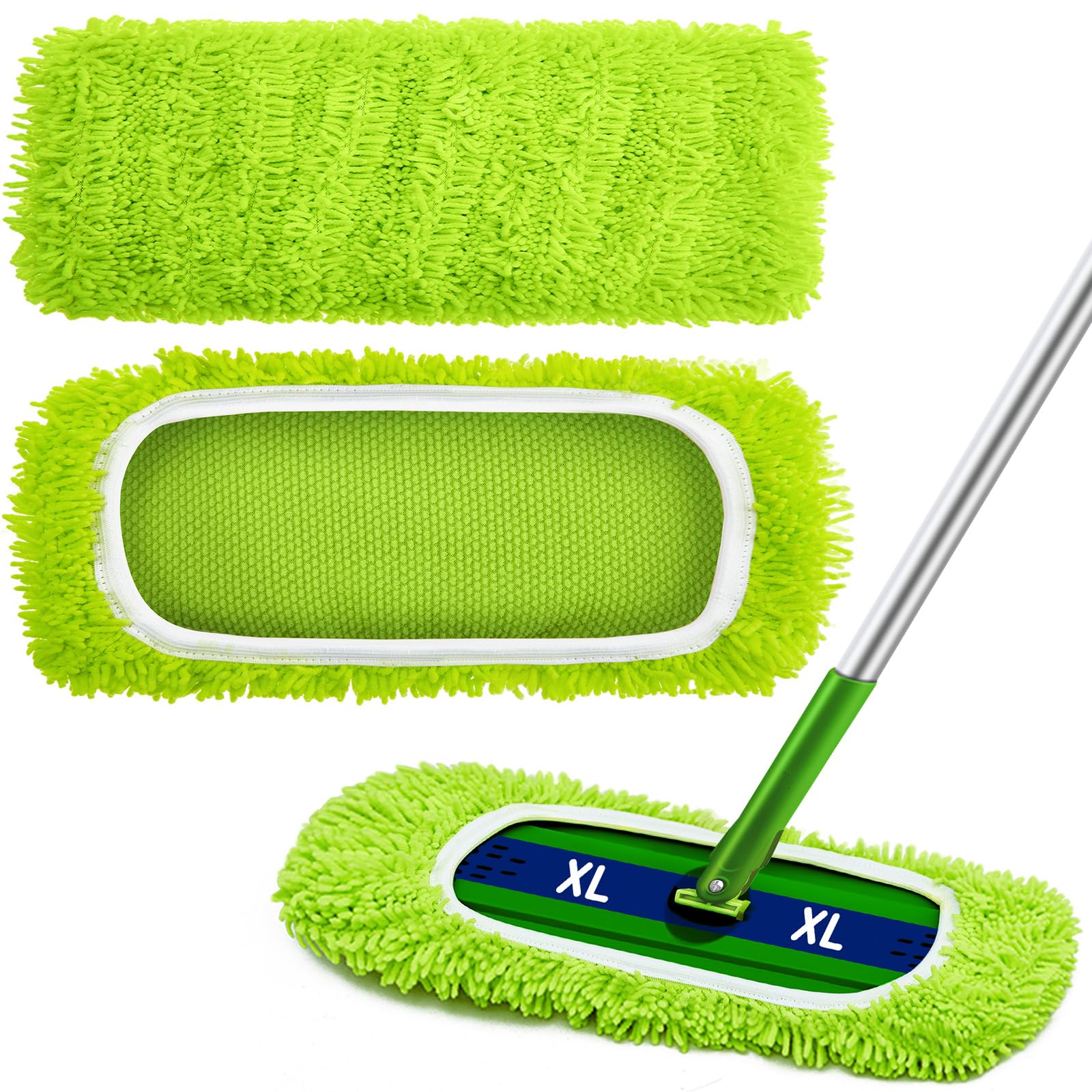 Photo 1 of Toulite 2 Pcs Reusable Mop Refill Pads Replacement Compatible with Most XL Sweeper 17" x 5" Microfiber Mops Head Floor Cleaning Supplies (Handle is Not Included)