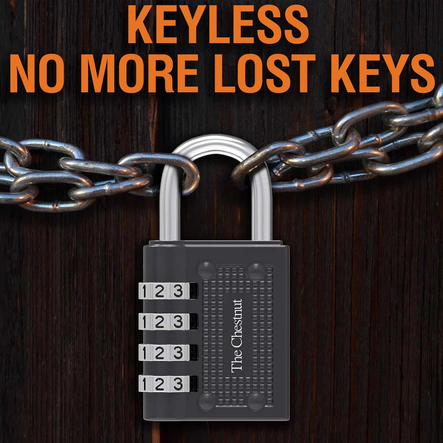 Padlock 4 Combination - Outdoor Weatherproof Combination Padlock - Keyless Resettable Combo - for Luggage, Travel, Door, School, Gym, Sports, Toolbox, Case, Employee Lockers, Hasp - - 
