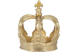 Sagebrook Home 7-Inch Gold Metal Crown Decor - Luxurious Aluminum Home Accent, Elegant Decorative Object for Royal Charm
