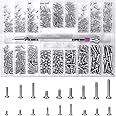 Nivofu 500 Pcs Mini Screws Assortment Kit,Micro Screws Set,18 Kinds Small Multi-Purpose Phillips Head Micro Screws,Tiny Elect