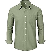 GIANZEN Grade 3.5 Wrinkle-Resistant Men's Lightweight Oxford Dress Shirts Long Sleeve Business Casual Pocket Shirt