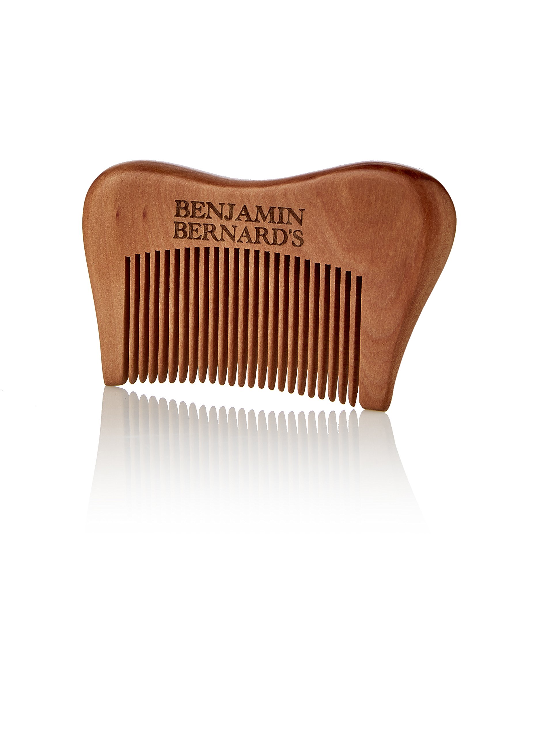 Beard Comb - Superior Walnut Wood Pocket Comb by Benjamin Bernard - Anti-Static & No Snag Beard Grooming – Perfect Beard Accessory for Beard Oil & Beard Balm – Size: 9cm x 5cm