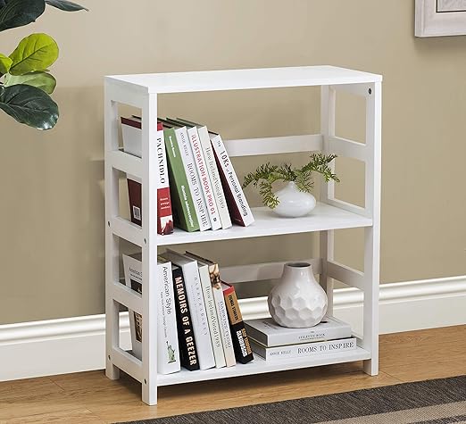 Small Bookcase Wood Plastic Composite Free Standing Shelf Nightstand Organizer For Home Bedroom Bathroom Kitchen Office Rerii Desktop Storage Bookshelf Bookcases Ladders Home