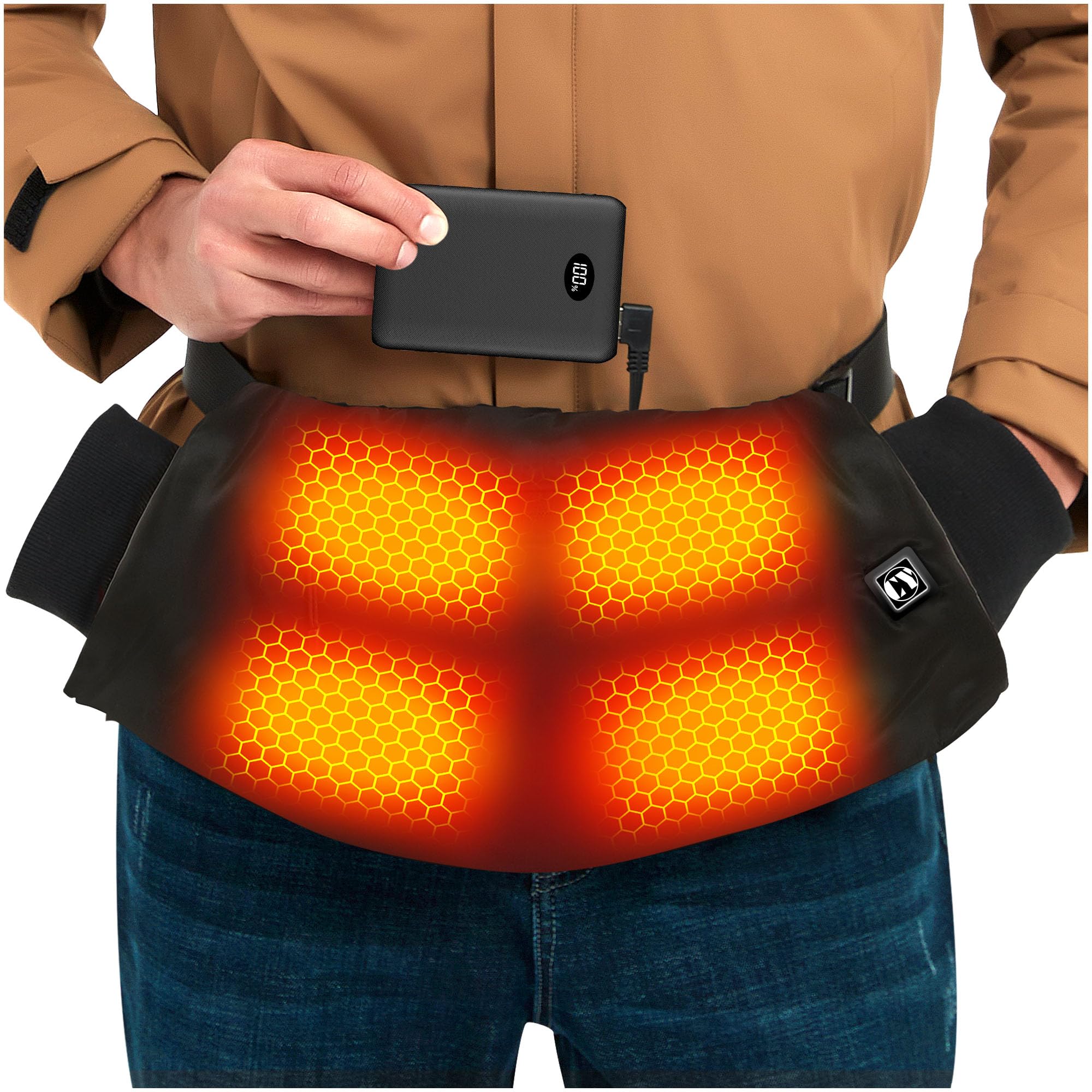 Photo 1 of 10000mAh Hand Warmer Pouch - Thickened Waterproof Heated Hand Muff, 4 Heating Zone, 3 Temperature Control, for Outdoor Hunting, Camping, Football, Golf