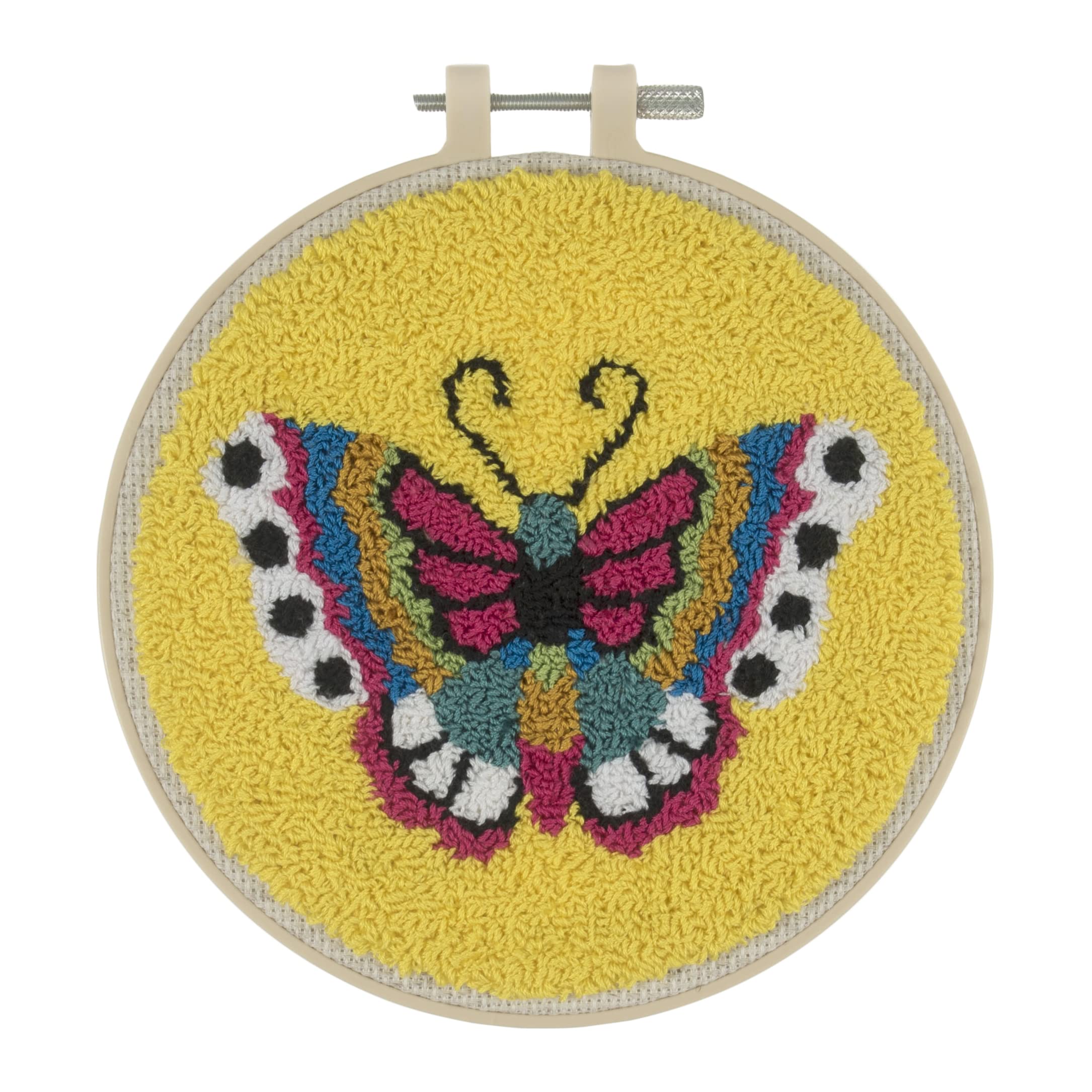 Trimits Embroidery Punch Needle Hoop Kit, Butterfly, 15.2cm 6” — image 1