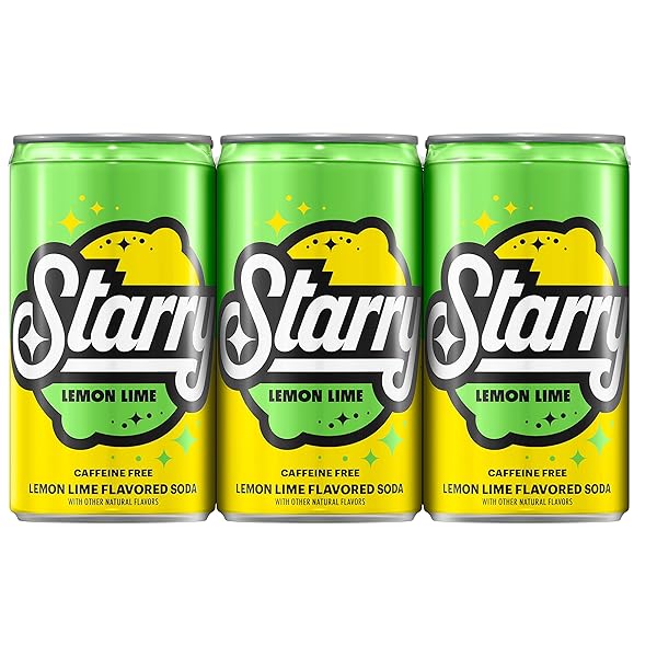 STARRY LEMON-LIME SODA POP, 7.5OZ MINI CANS (6...