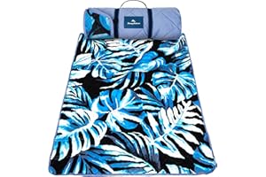 Tommy Bahama Outdoor Waterproof Picnic Blanket - Lightweight Portable Design with Carry Strap - Perfect for The Beach, Park, Camping, Concerts and More, 50" x 70"