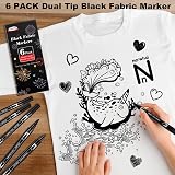 GPLMQ Dual Tip Fabric Pens - Non-Toxic, Fade Resistant for Textiles view 4