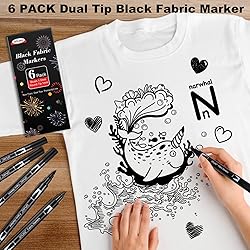 GPLMQ Black Fabric Markers - Dual Tips Fabric