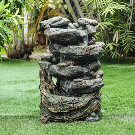 Amazon Com Winsome House Cement 28 Cascading Rock Patio