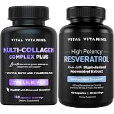 Vital Vitamins Multi Collagen Complex Plus Capsules + Resveratrol Capsules
