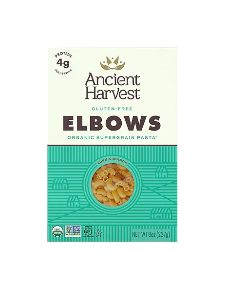 Ancient harvest quinoa supergrain elbows pasta a Natural Blend of corn flours, quinoa flour. 13950 (089125220005)