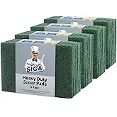 MR.SIGA Heavy Duty Scouring Pads, Household Scrubber for Kitchen, Sink, Dish, 24-Pack, 3.9 x 5.9 inch (10 x 15 cm), Green