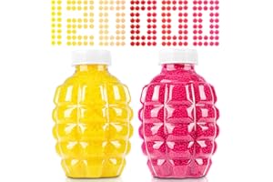 Acina Water Balls Beads Refill Ammo (7-8mm,2 Bottles - 60,000 Rounds/Bottle) -Water Bullets Beads for Water Blaster Toys, Non-Toxic Water-Based Balls (Lemon Yellow & Pink, 120,000Pcs) for Age 3+