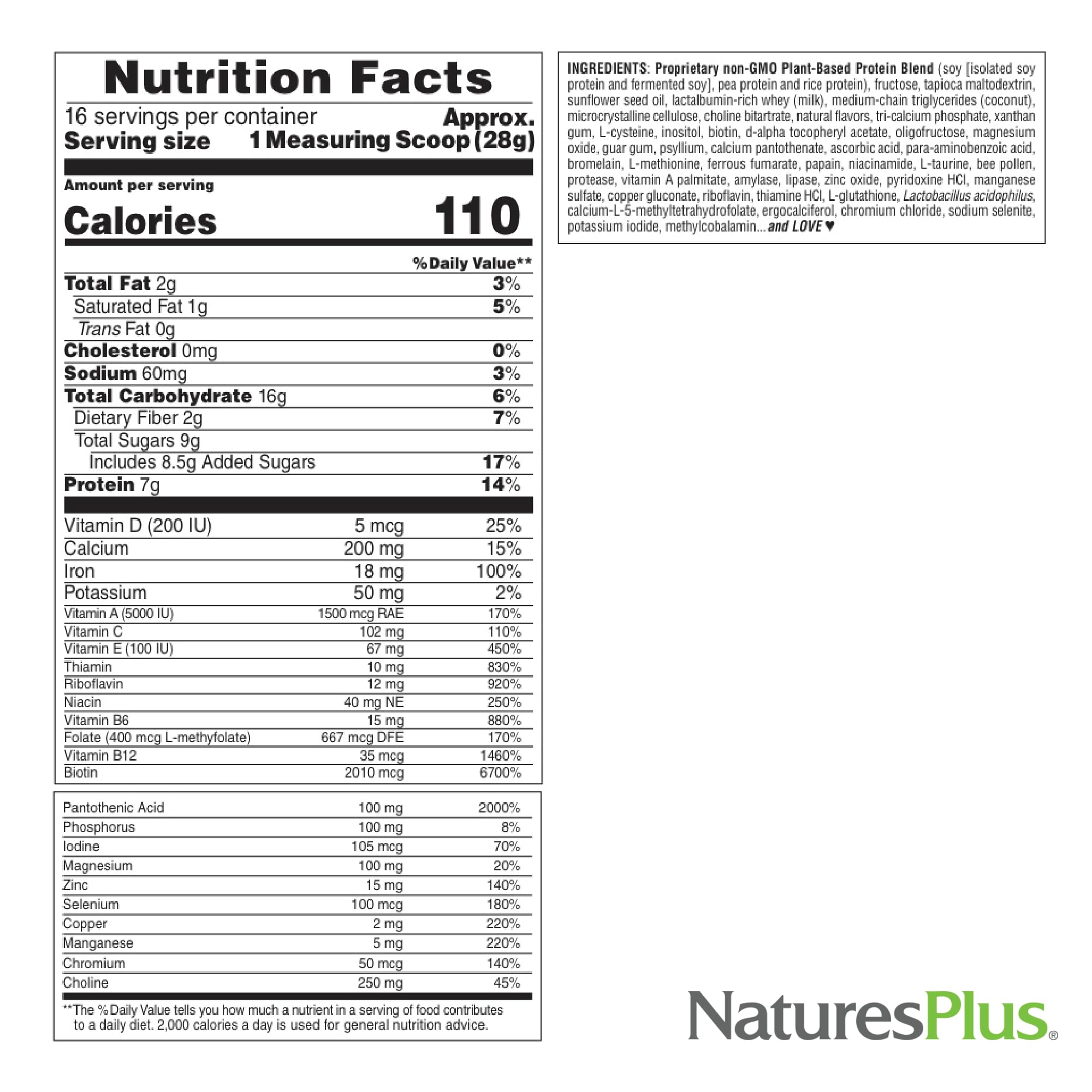 Natures Plus Ultra Hair Thick Shake - 1 lb, Hair Protein Shake - French Vanilla Flavor - Healthy Hair Growth Supplement with Vitamins & Minerals - Non-GMO, Gluten-Free - 16 Servings