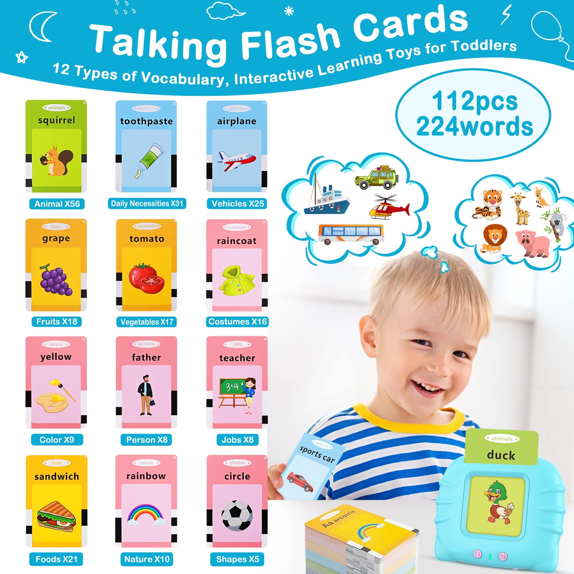 Mua Talking Flash Cards for Toddler 1 2 3 4 Year Old, Toddler Toys Age
