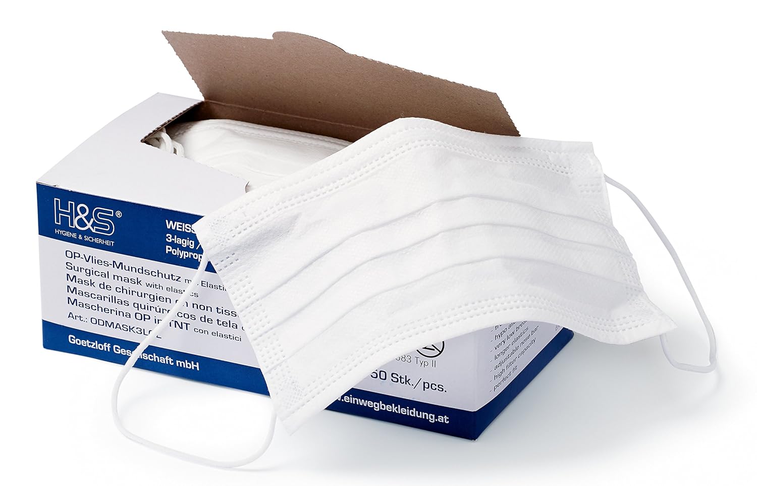 Allergy and Flu Protection 50 Disposable Face Masks w/Earloops 50