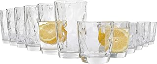 Bormioli Trinkgläser Diamant 12er Set | Füllmenge der Universalgläser 300 ml und 400 ml | Einzigartig designtes Gläser Set in Diamant-Optik | Als Saftgläser sowie Longdrinkgläser geeignet