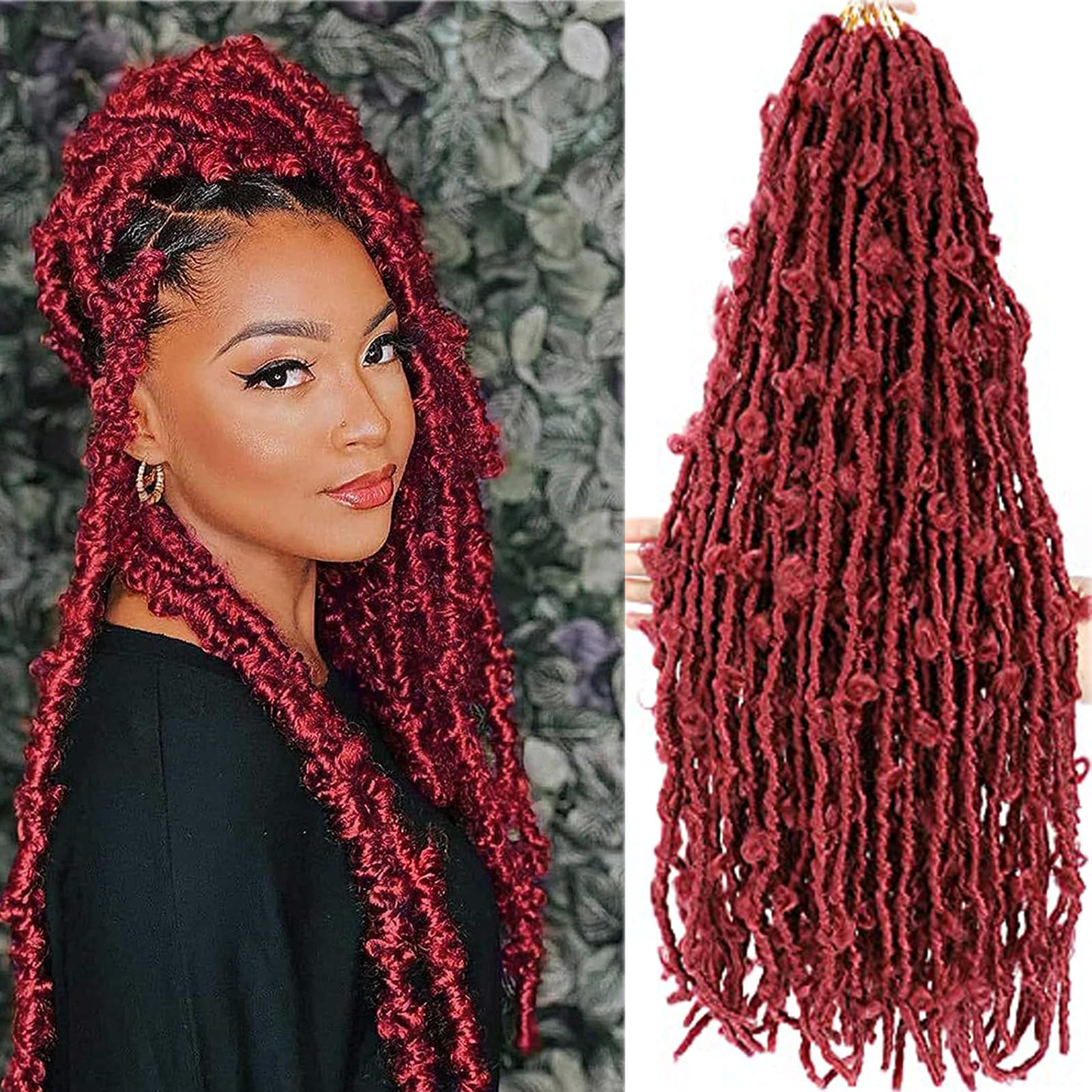 Butterfly Locs Crochet Hair 18 Inch Pre Looped Distressed Butterfly Locs Crochet Braids Soft Messy Butterfly Locs Crochet Hair Faux Locs Crochet Hair Extensions — image 1