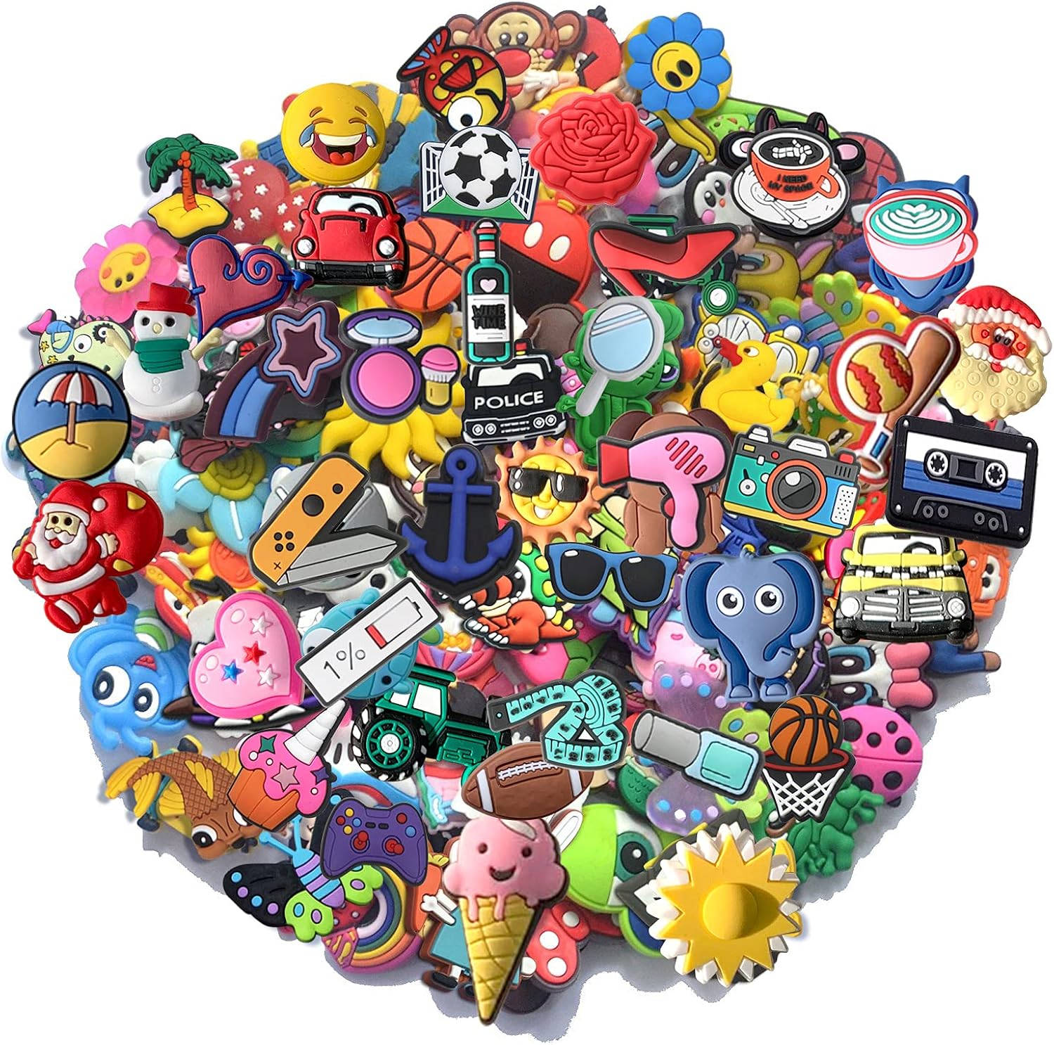 YAZO 30,50,100 pcs Random Shoe Charms for Shoe & Bracelet Wristband Party Gifts