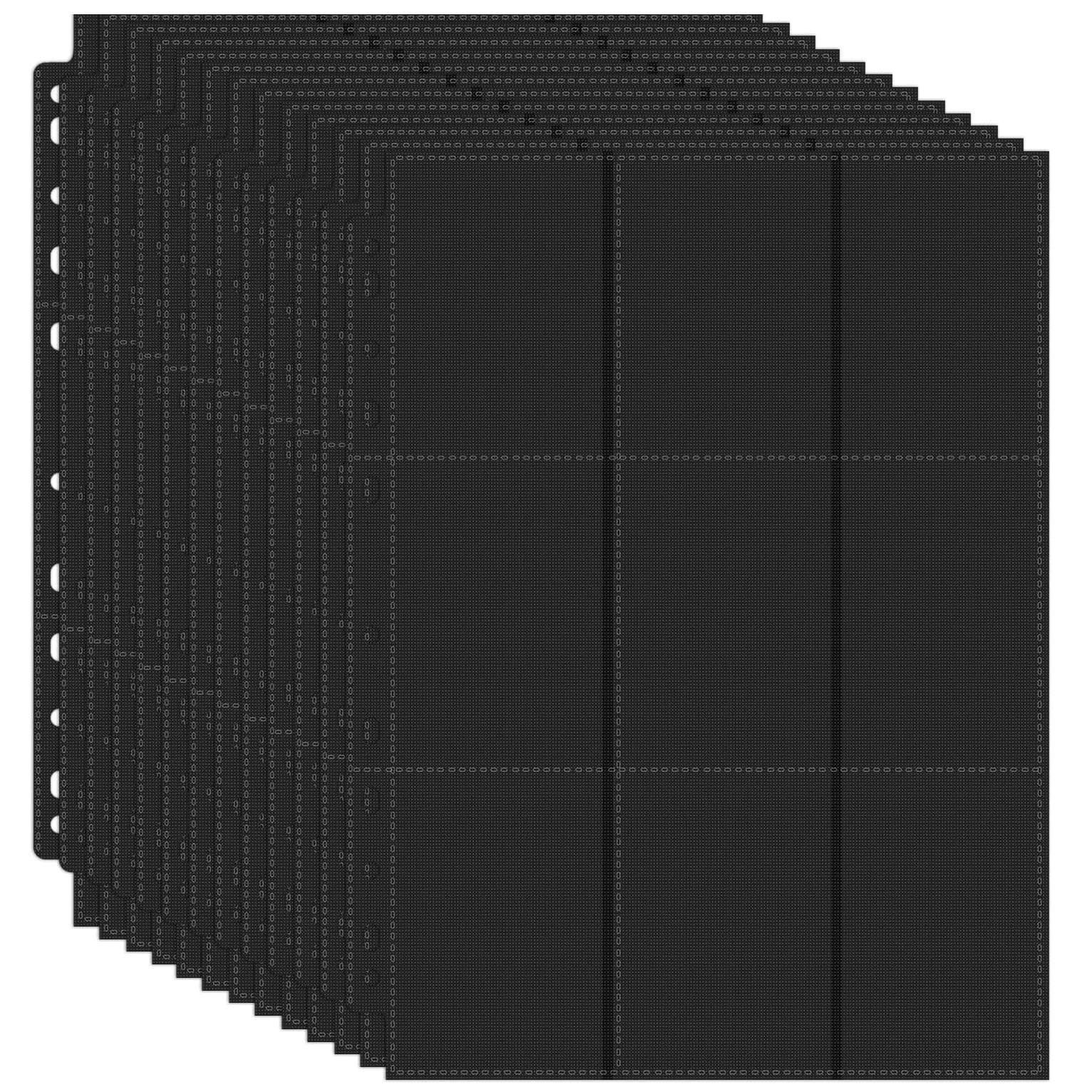 Trading Card Pages Sleeves Double-Sided Card Sleeves Binder Sheets, Baseball Card Binder Sleeves Fit for Standard Size Sport Cards, Baseball Cards, Game Cards (30 Pages)