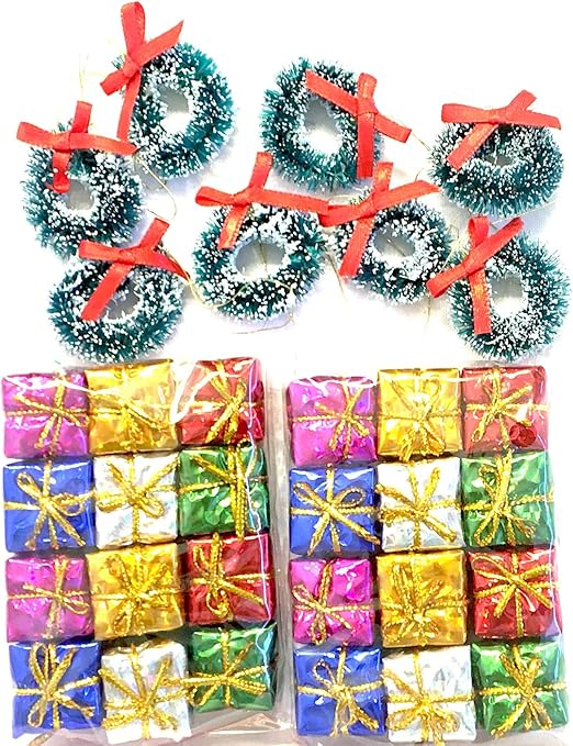 Immagini Fate Natalizie.Sconosciuto Miniatura Giardino Delle Fate Casa Delle Bambole O Decorazioni Natalizie Set Di 8 Ghirlande E 24 Mini Pacchetti Confezionati Amazon It Giardino E Giardinaggio