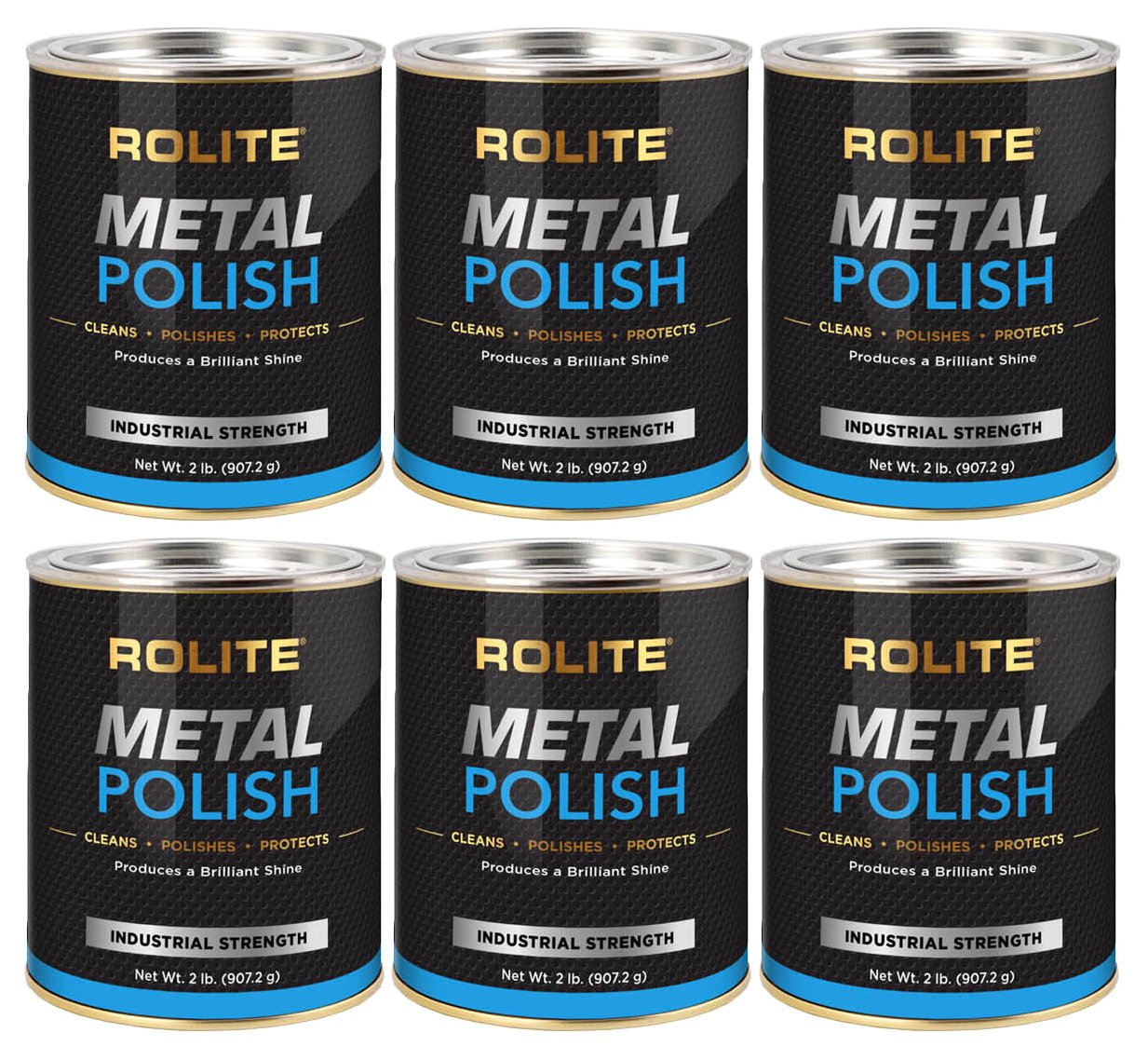 Rolite – RMP2#6PK Metal Polish Paste – Industrial Strength Scratch Remover and Cleaner, Polishing Cream for Aluminum, Chrome, Stainless Steel and Other Metals, Non-Toxic Formula, 2 Pounds, 6 Pack