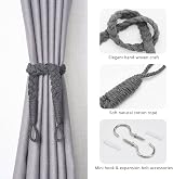Pretty Jolly 2 Pack Natural Cotton Rope Curtain Tiebacks Dark Grey view 2
