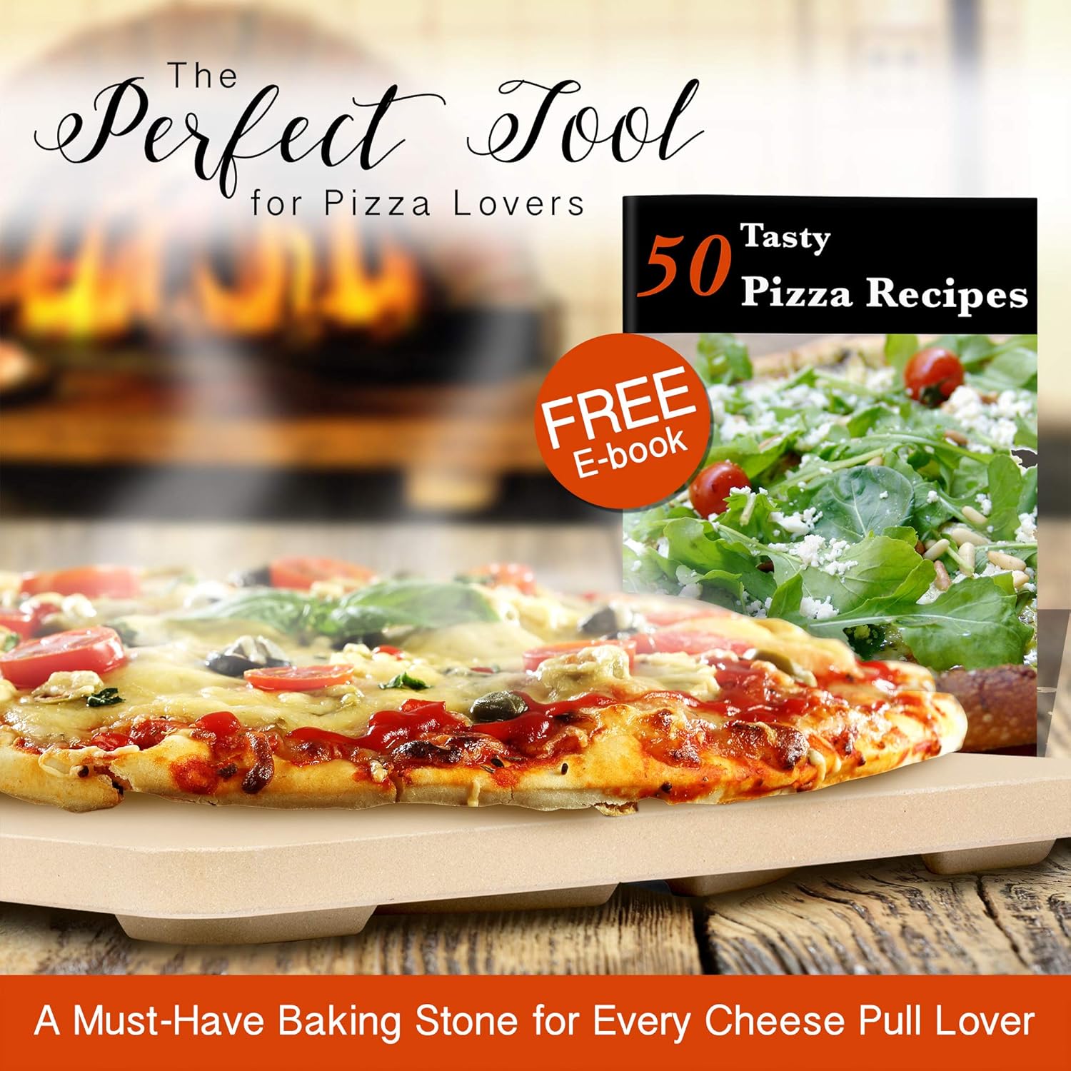 Vescoware Pizza Stone for Oven - Baking Stone for Bread - 16x15 inch Rectangular Pizza Stone for Grill with Recipes E-Book : Garden & Outdoor
