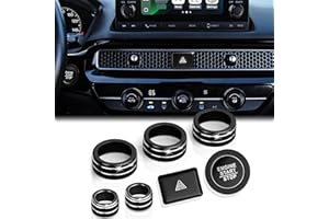 DvlynAuroa for Honda Civic Accessories 2022-2026, CRV/HRV/Acura Integra 2023-2026, Accord 2023-2025 & ADX 2025, 8PCS Aluminum Alloy Knob Cover Set (Black) Fits 7-inch Screen with 2 Radio Knob