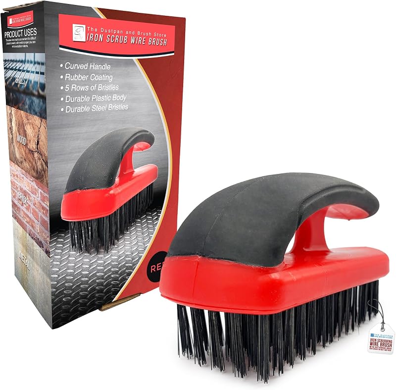TDBS Hand Block Wire Brush Iron Grip Stiff Metal Brush Heavy Duty Rust Removal