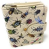 Shag Wear Insect Mania Small Nature Wallet For Women and Teen Girls Vegan Faux Leather 4.5" Beige