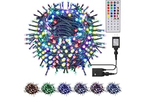 LJLNION 98.5ft Christmas Lights Color Changing with Remote, 300 LED RGB Fairy String Lights Halloween Decorative Lights, 8 Lighting Modes & Timer, Plug in Indoor Outdoor Xmas Wedding Party Decor