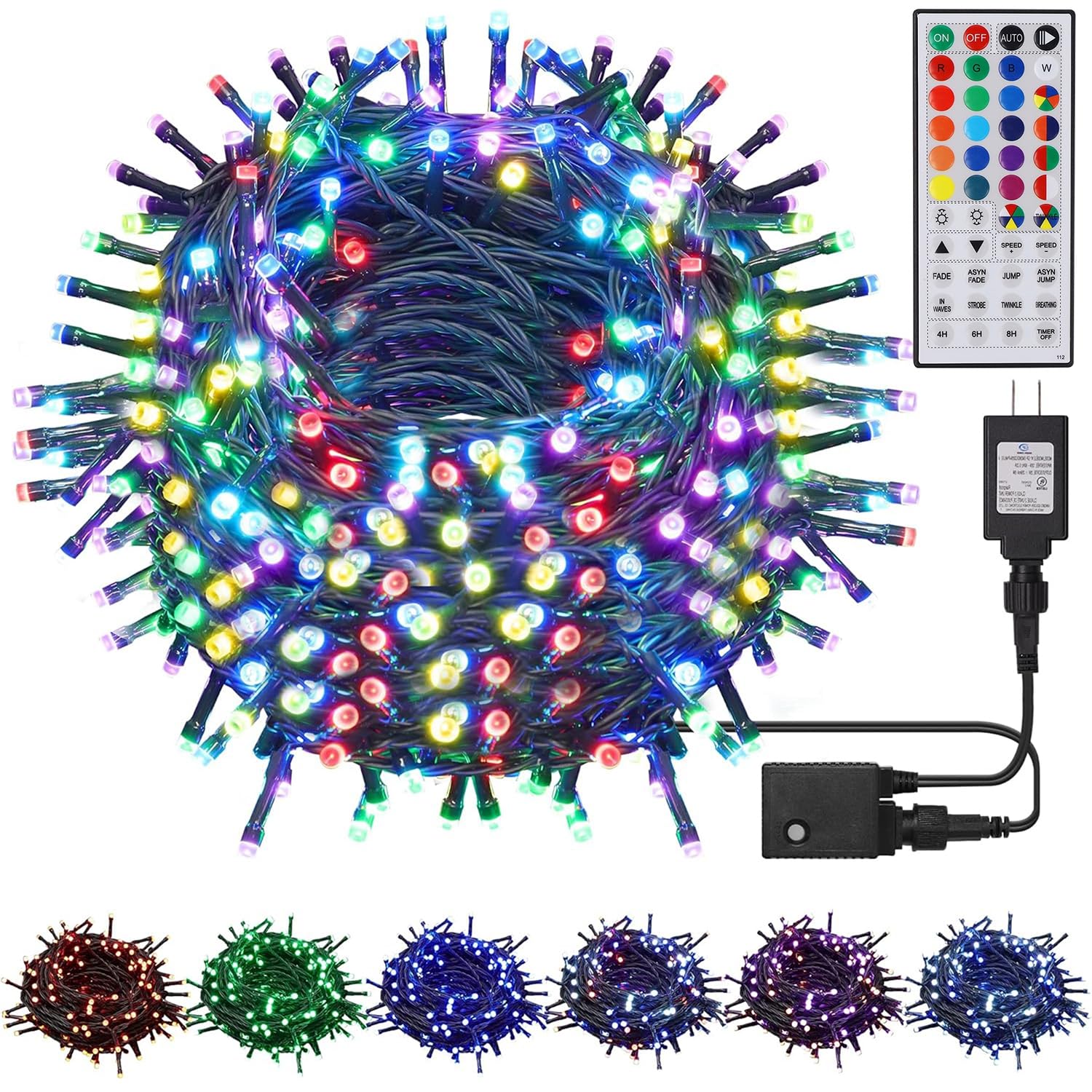 Photo 1 of LJLNION 98.5ft Christmas Lights Color Changing with Remote, 300 LED RGB Fairy String Lights Halloween Decorative Lights, 8 Lighting Modes & Timer, Plug in Indoor Outdoor Xmas Wedding Party Decor
*REMOTE NOT INCLUDED*