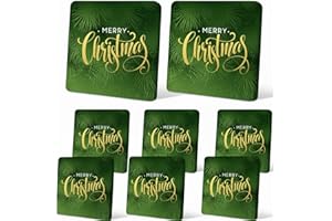 Tingjoo 8 Pcs Christmas Cushion Covers Patio Stretch Outdoor Cushion Cover Farmhouse Classic Decorative Replacement Furniture Sofa Couch Slipcover Seat Protector, Home Decor(Merry Christmas)