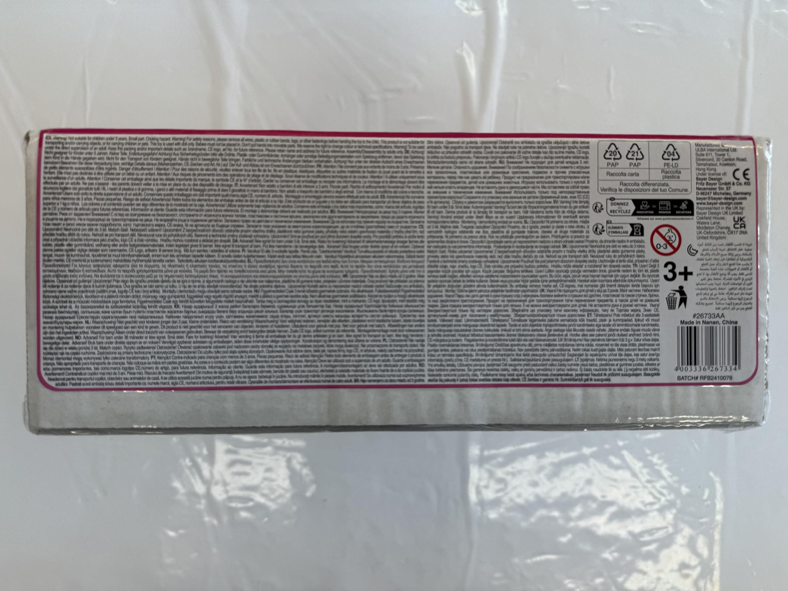 Bayer: Xeo Twin Pram - Butterfly Grey & Pink - Matching Handbag, Adjustable Handle, for Dolls Up to 20