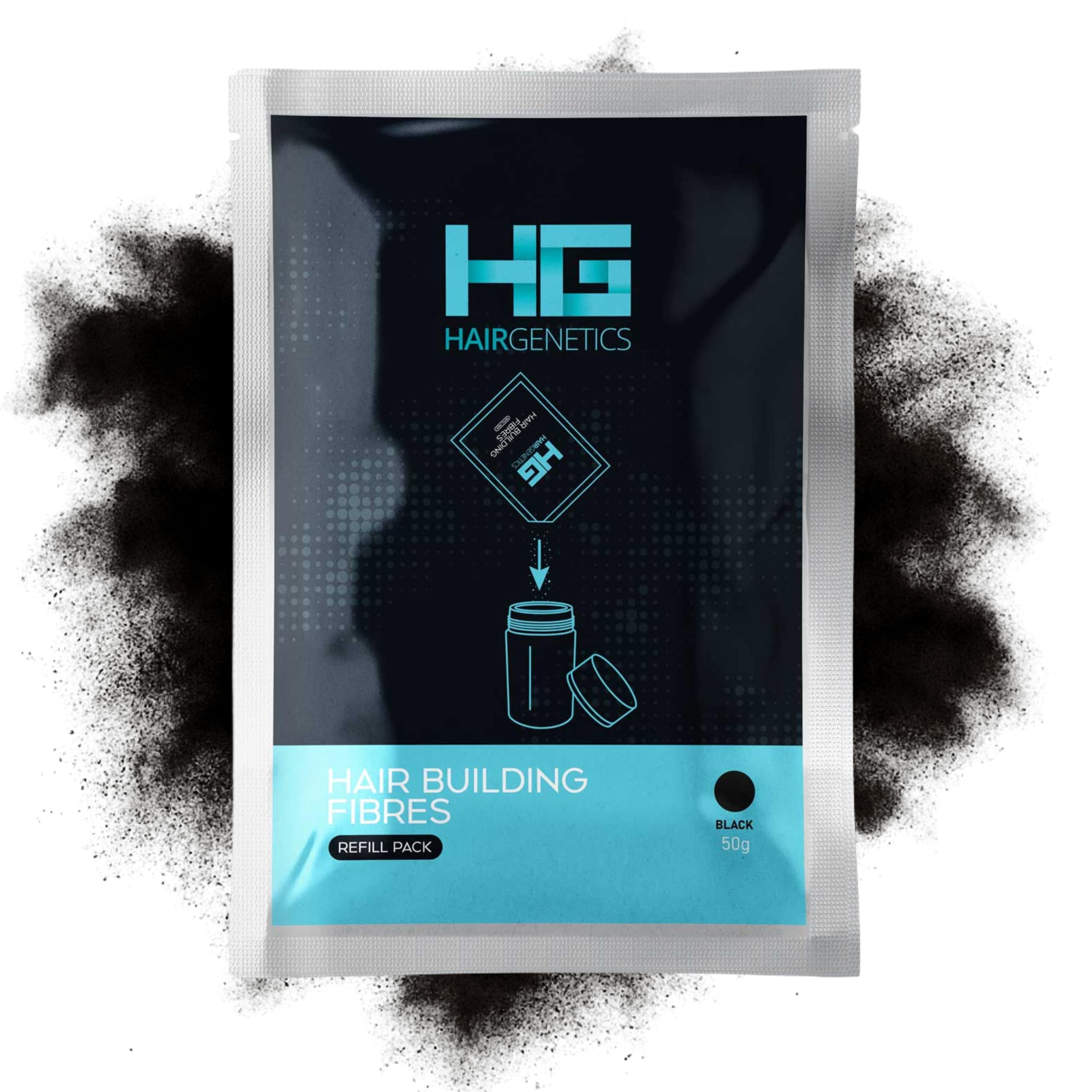 Hair Genetics Hair Fibres Refill Packs - Fill in Bald Spots & Thinning Hair for a Fuller Look, Natural Colours, Cling to Existing Hair, Long Lasting, Water Resistant - Hair Fibers for Men and Women