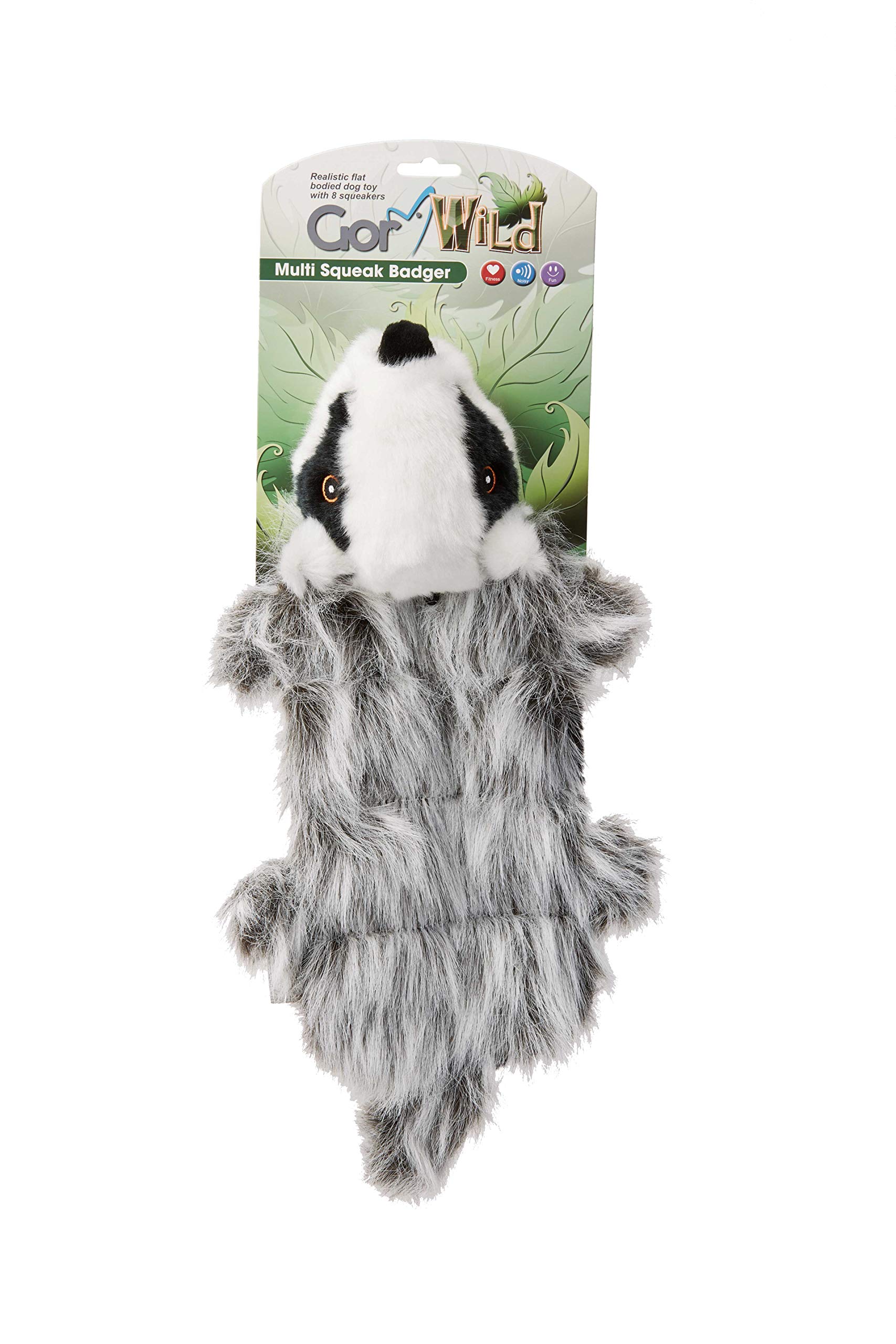 Gor Pets Soft Dog Toy Plush Wild Multi-Squeak Badger