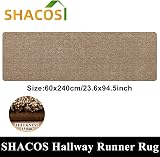 SHACOS Runner Rug 60x240 cm Hallway Non Slip Washable Brown view 7