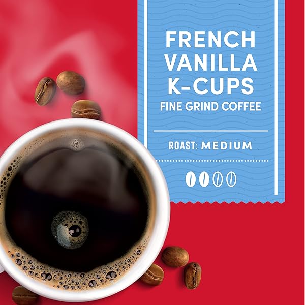 TIM HORTONS FRENCH VANILLA COFFEE, SINGLE-SERVE K-CUP PODS COMPATIBLE WITH KEURIG BREWERS, 12CT K-CUPS