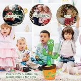 HICAS Dancing Talking Cactus Toy Repeats Songs Lights Up Volume Control Plush view 7