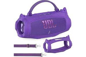 JCHPINE Silicone Case for JBL Charge 6 Portable Speaker, Protective Cover for JBL Charge 6 Pro AI Sound Speaker Accessories (Purple Case)