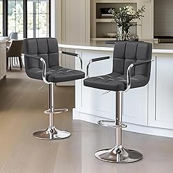 Yaheetech Bar Stools Set of 2, Adjustable PU