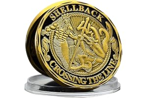 YKSHOP Shellback Crossing The Line USA-Navy Challenge Coin - United States Military Coin - Symbol of Honor, Strength & Tradition